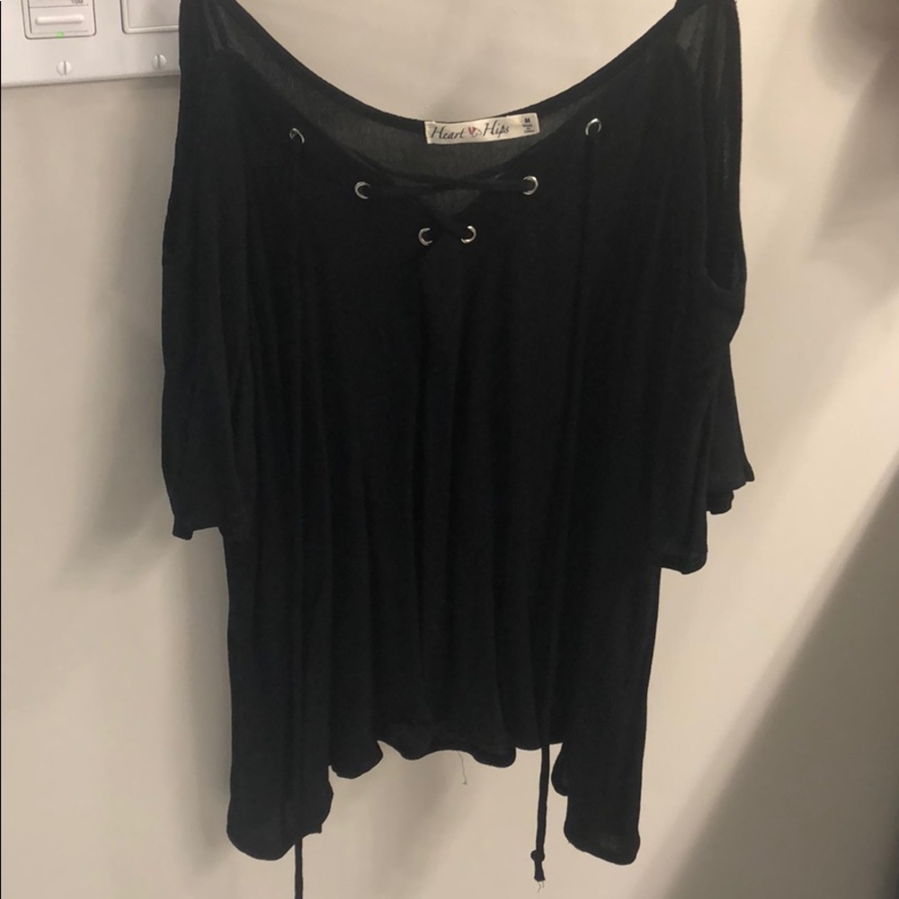 Lace up blouse